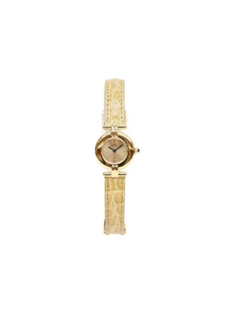Cartier 925 Must Colise Vermeil SM Gold Dial Quartz Leather